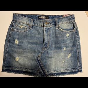 Rewatch Denim Distressed Mini Skirt NWT